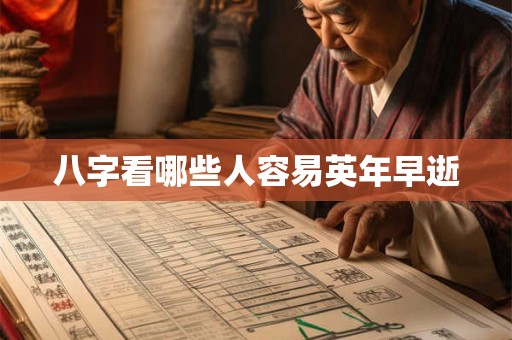 八字看哪些人容易英年早逝