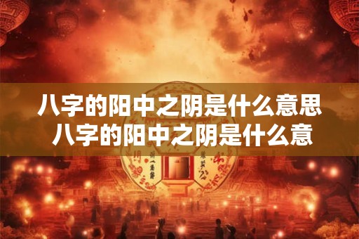八字的阳中之阴是什么意思 八字的阳中之阴是什么意思啊