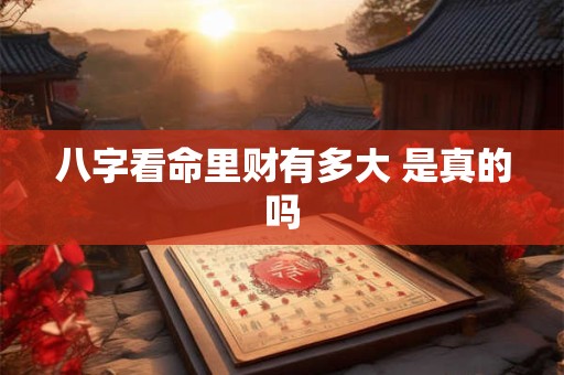 八字看命里财有多大 是真的吗