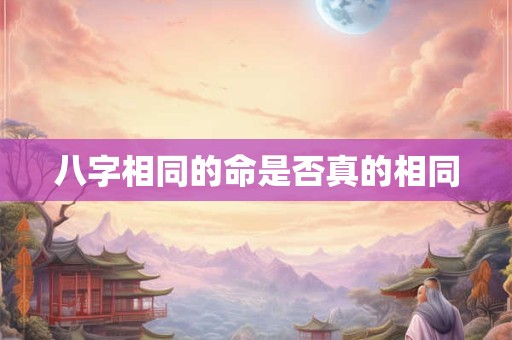 八字相同的命是否真的相同
