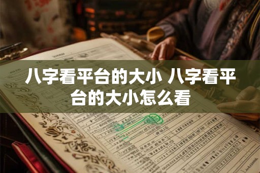八字看平台的大小 八字看平台的大小怎么看