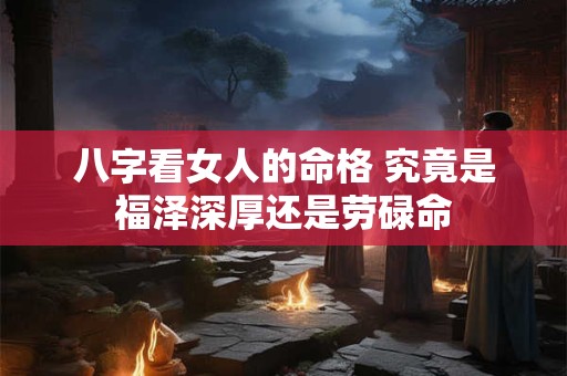 八字看女人的命格 究竟是福泽深厚还是劳碌命