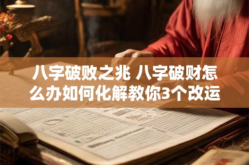八字破败之兆 八字破财怎么办如何化解教你3个改运的方法