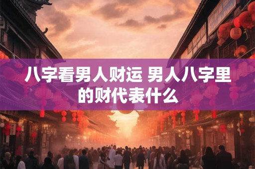八字看男人财运 男人八字里的财代表什么