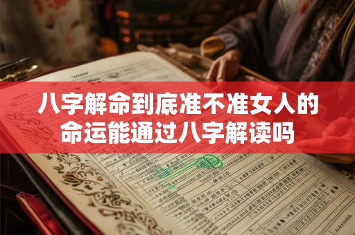 八字解命到底准不准女人的命运能通过八字解读吗
