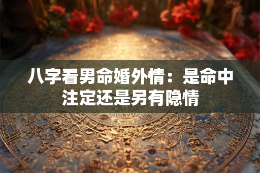 八字看男命婚外情：是命中注定还是另有隐情
