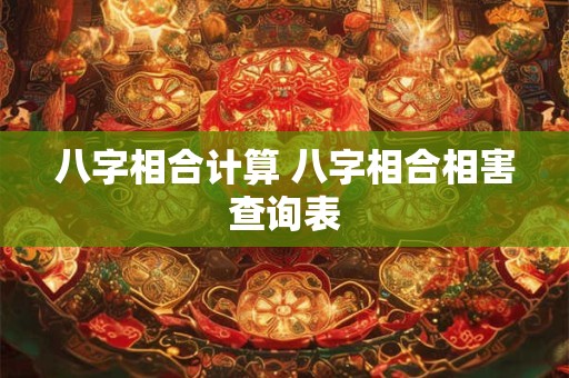 八字相合计算 八字相合相害查询表