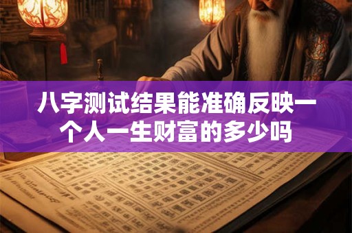 八字测试结果能准确反映一个人一生财富的多少吗
