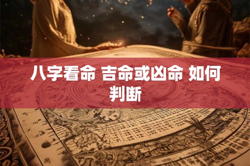 八字看命 吉命或凶命 如何判断