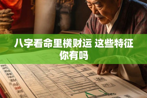 八字看命里横财运 这些特征你有吗