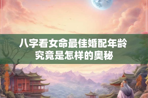 八字看女命最佳婚配年龄 究竟是怎样的奥秘