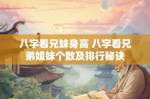 八字看兄妹身高 八字看兄弟姐妹个数及排行秘诀