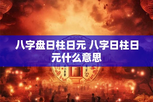 八字盘日柱日元 八字日柱日元什么意思