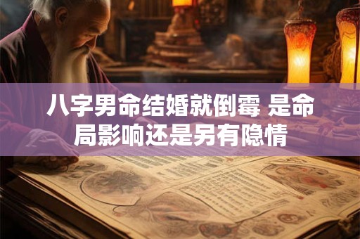 八字男命结婚就倒霉 是命局影响还是另有隐情