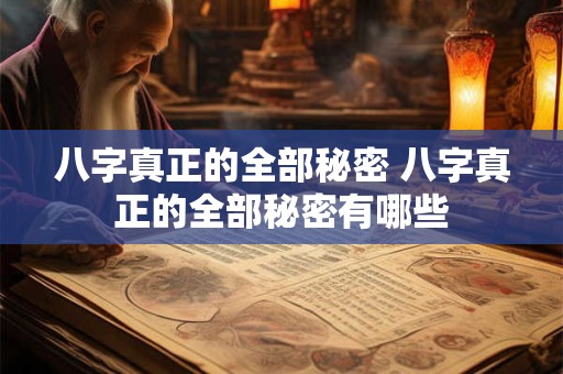 八字真正的全部秘密 八字真正的全部秘密有哪些
