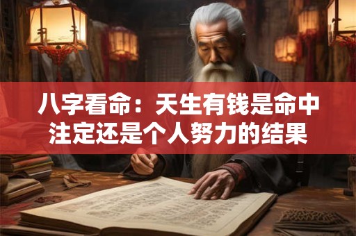 八字看命：天生有钱是命中注定还是个人努力的结果