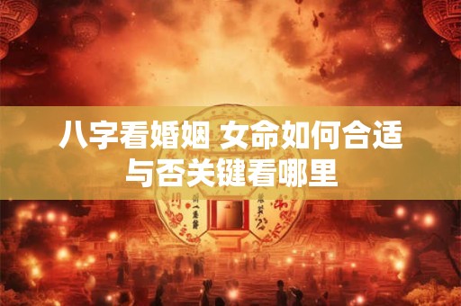 八字看婚姻 女命如何合适与否关键看哪里
