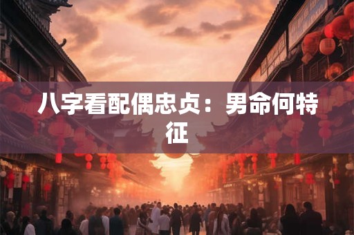 八字看配偶忠贞：男命何特征