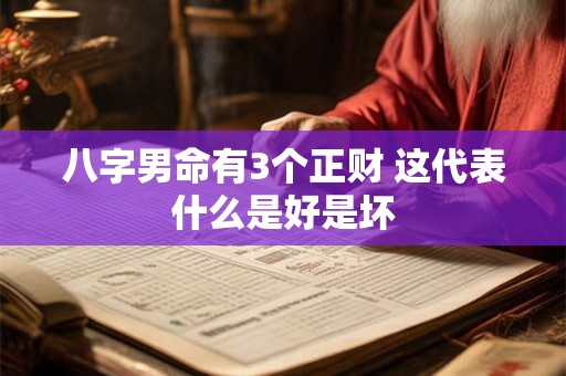 八字男命有3个正财 这代表什么是好是坏
