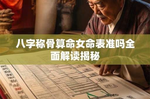 八字称骨算命女命表准吗全面解读揭秘