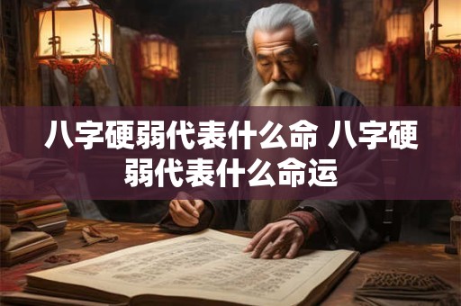 八字硬弱代表什么命 八字硬弱代表什么命运