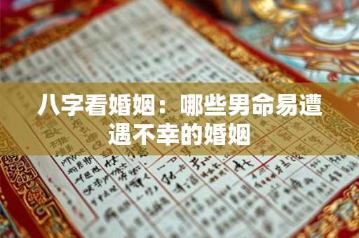 八字看婚姻：哪些男命易遭遇不幸的婚姻