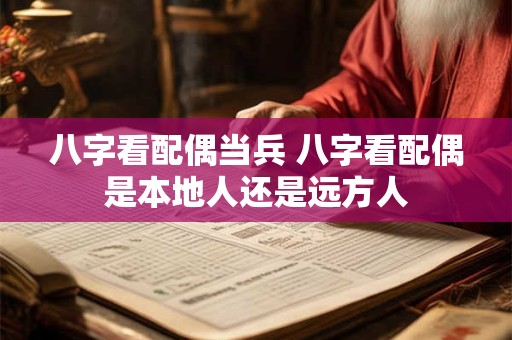 八字看配偶当兵 八字看配偶是本地人还是远方人