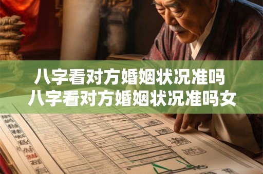 八字看对方婚姻状况准吗 八字看对方婚姻状况准吗女