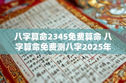 八字算命2345免费算命 八字算命免费测八字2026年运势