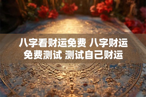 八字看财运免费 八字财运免费测试 测试自己财运