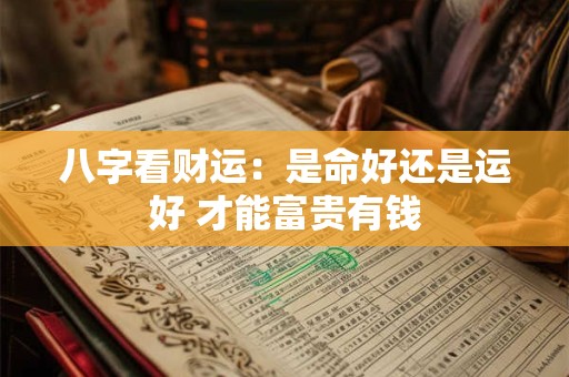 八字看财运：是命好还是运好 才能富贵有钱