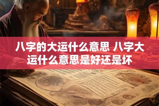 八字的大运什么意思 八字大运什么意思是好还是坏