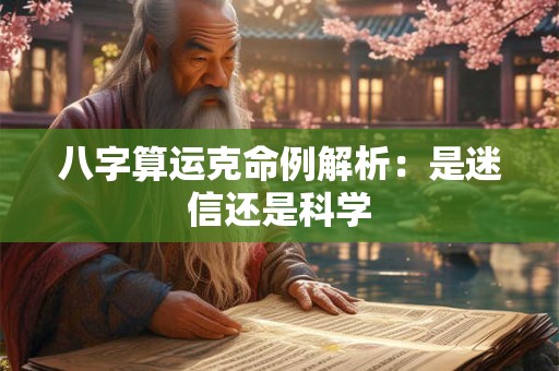 八字算运克命例解析：是迷信还是科学