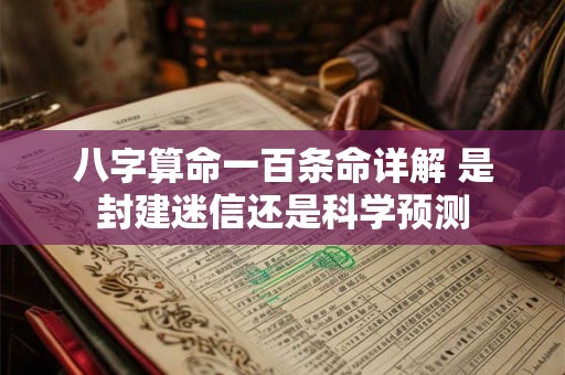 八字算命一百条命详解 是封建迷信还是科学预测