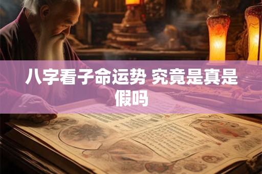 八字看子命运势 究竟是真是假吗