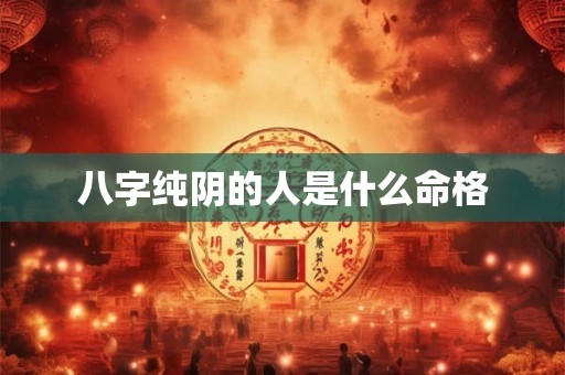 八字纯阴的人是什么命格