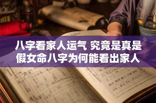 八字看家人运气 究竟是真是假女命八字为何能看出家人运气