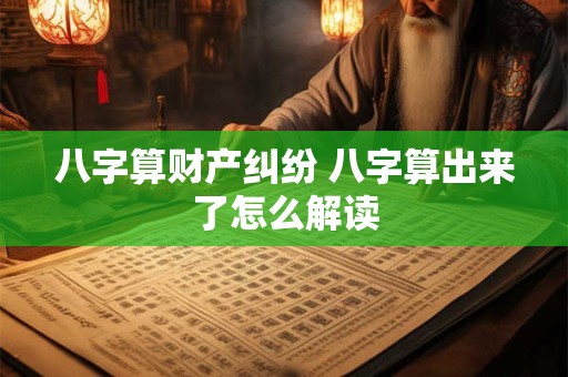 八字算财产纠纷 八字算出来了怎么解读