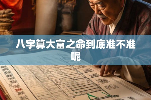 八字算大富之命到底准不准呢