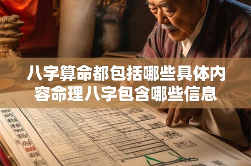 八字算命都包括哪些具体内容命理八字包含哪些信息 八字算命都包括哪些具体内容命理八字包含哪些信息
