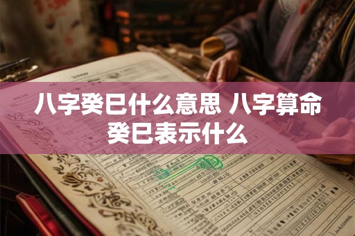 八字癸巳什么意思 八字算命癸巳表示什么