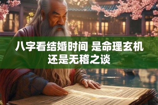 八字看结婚时间 是命理玄机还是无稽之谈
