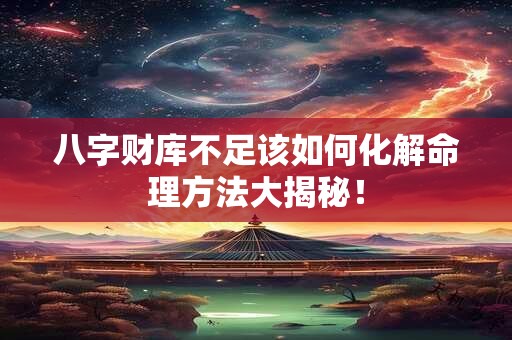 八字财库不足该如何化解命理方法大揭秘！