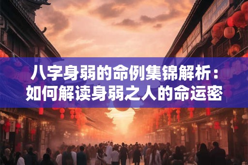 八字身弱的命例集锦解析：如何解读身弱之人的命运密码
