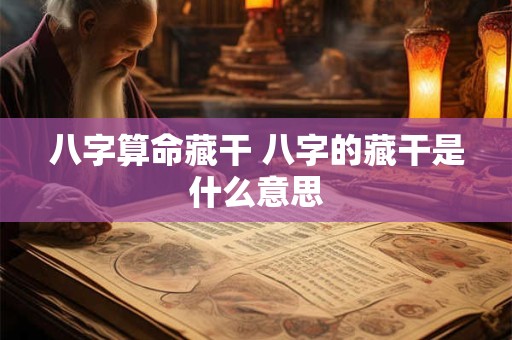 八字算命藏干 八字的藏干是什么意思