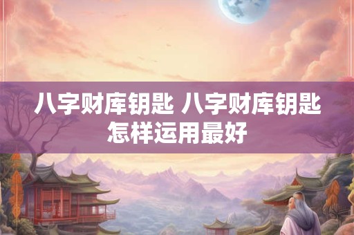 八字财库钥匙 八字财库钥匙怎样运用最好