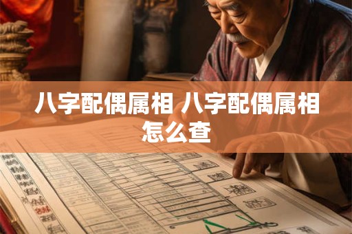 八字配偶属相 八字配偶属相怎么查