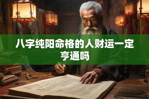 八字纯阳命格的人财运一定亨通吗