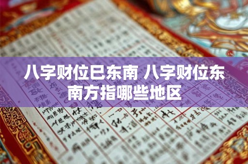 八字财位巳东南 八字财位东南方指哪些地区