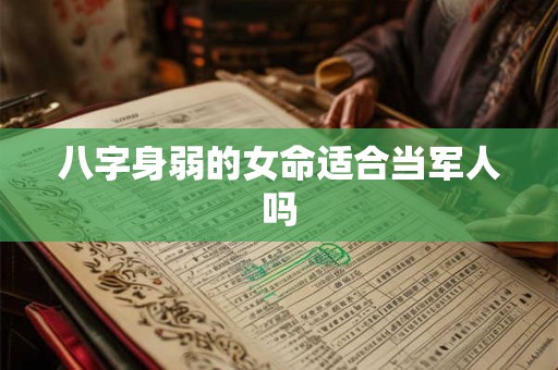 八字身弱的女命适合当军人吗